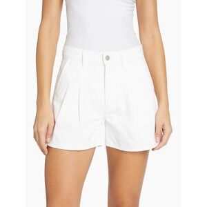 Veronica Beard Simpson Pleated Denim Shorts White Women's Size 32 100% Cotton